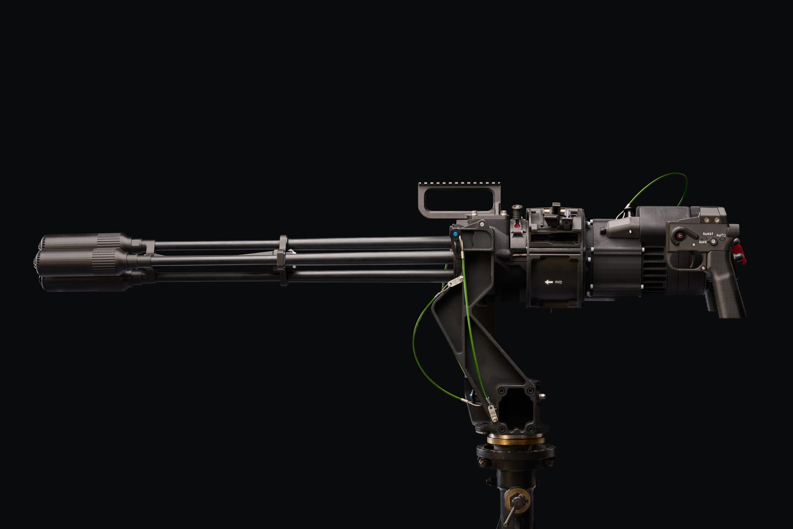 Advantage Gatling Gun in long profile on a pedestal mount