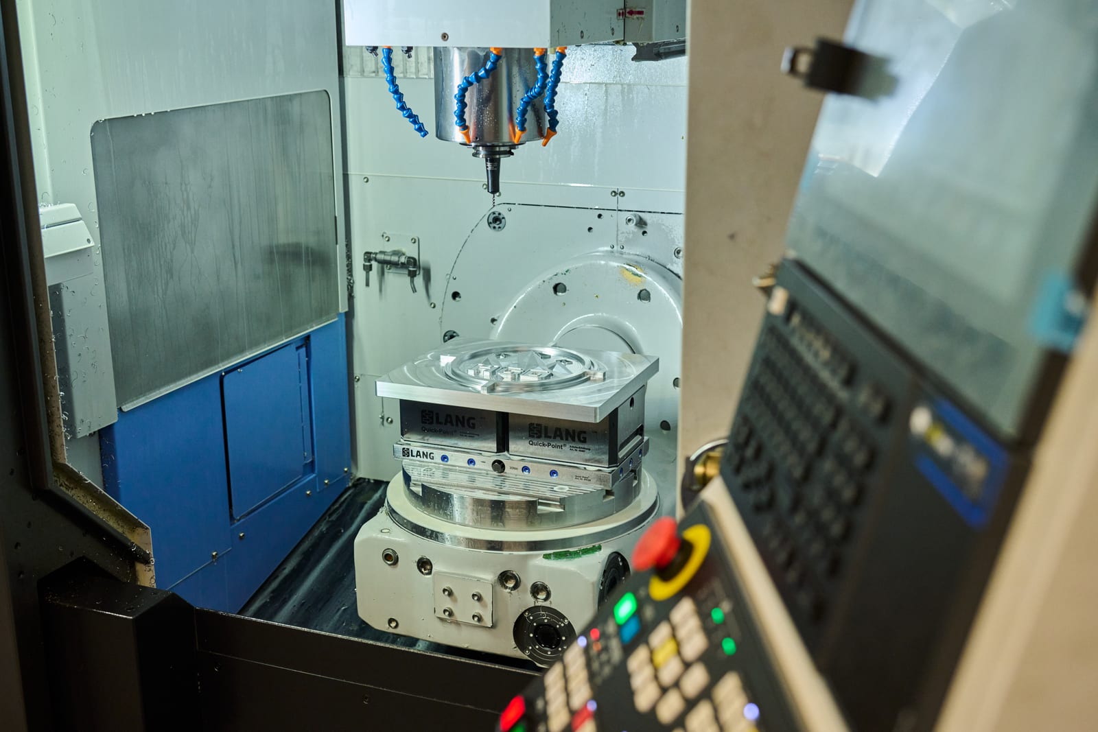 CNC machining center on the High Ground Defense production floor