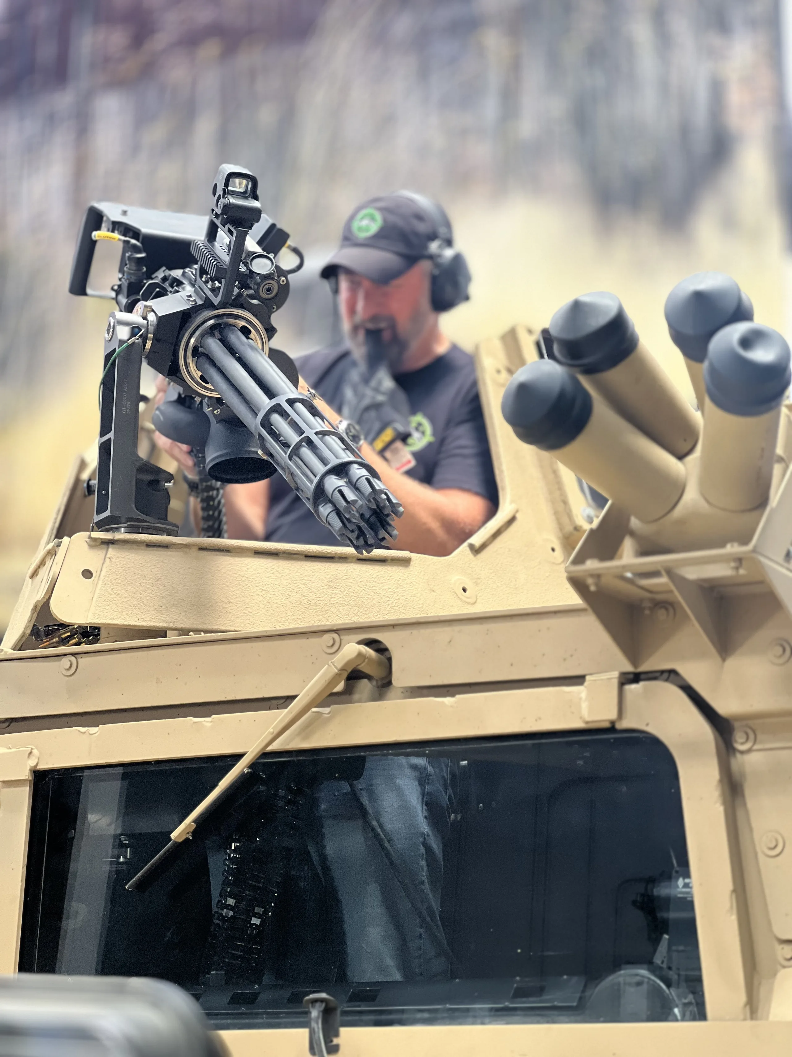 M134 system integrated on a tactical vehicle