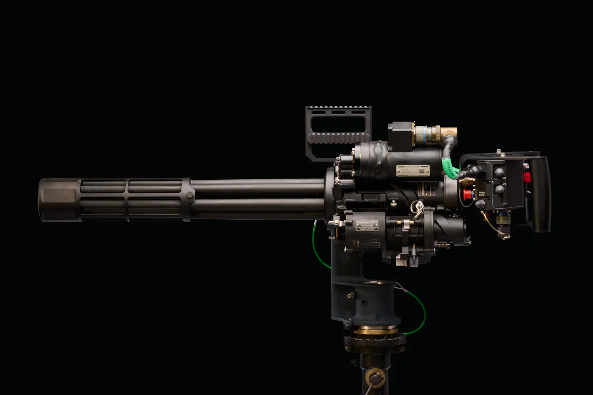 M134HG Minigun in a studio side profile