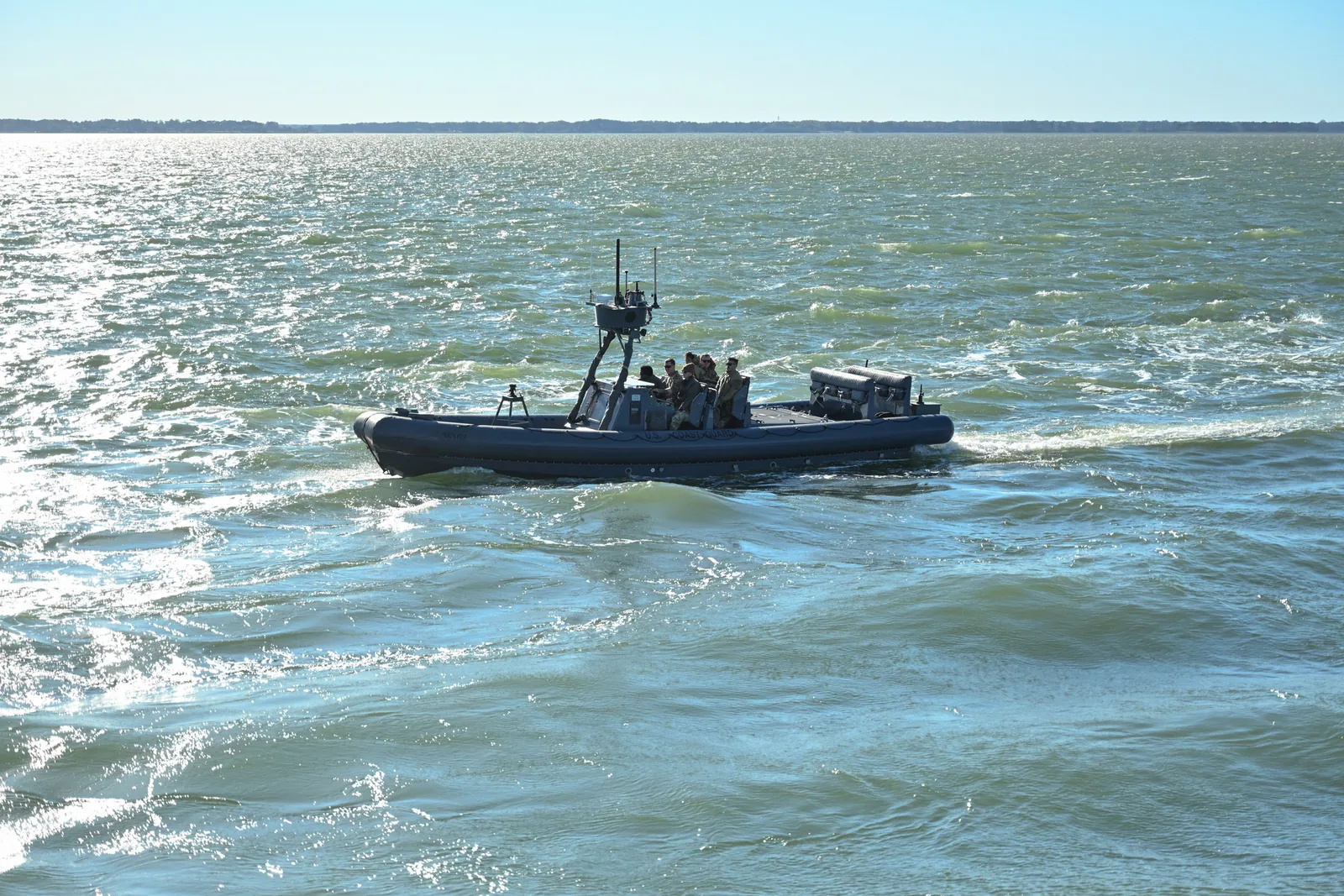 U.S. Coast Guard special purpose craft underway during maritime training